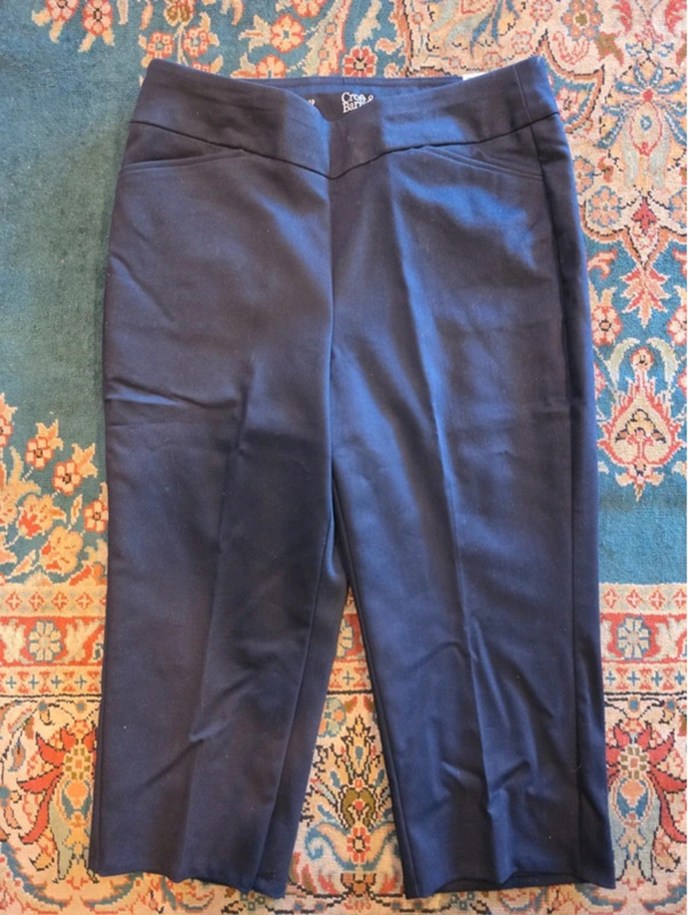 NWT Croft & Barrow Effortless Pull On Capri Pants Dark Blue Size 10 Petite